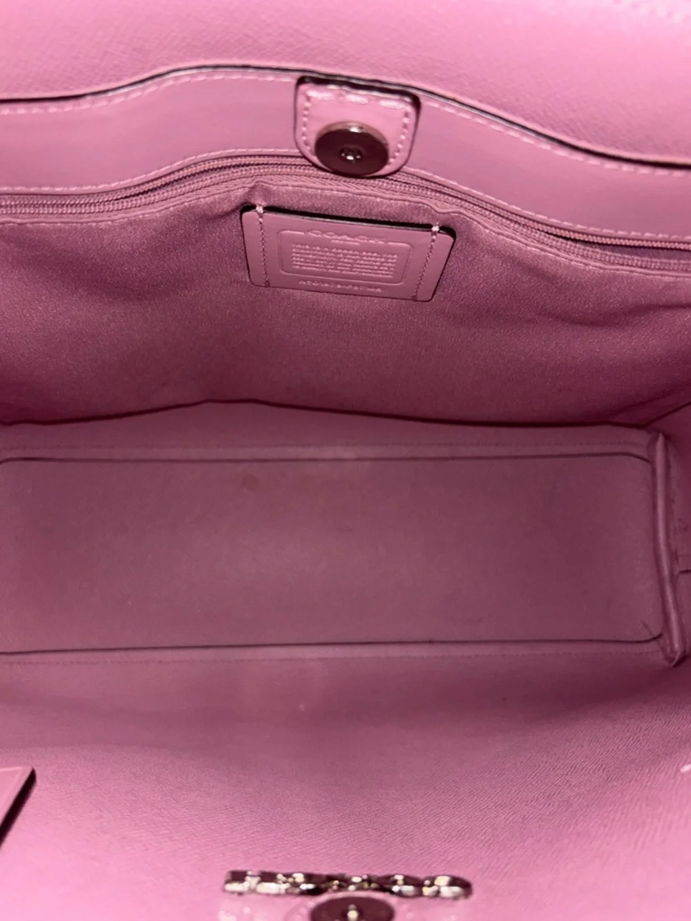 Coach city tote bag in signature Tan / pink - Picture 6 of 10